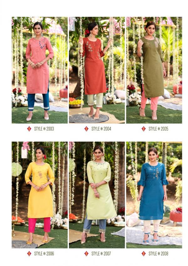 Kiana Fantasy Fancy Wear Musleen Kurti With Pant Collection